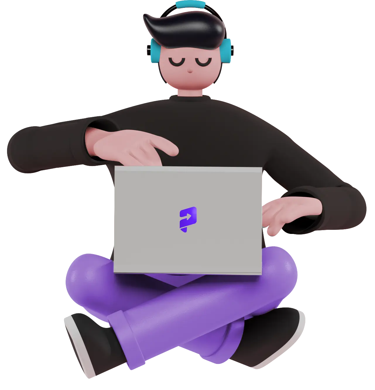 Imagen persona sentada con notebook
