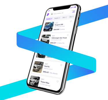 Imagen celular mostrando lista de autos publicados