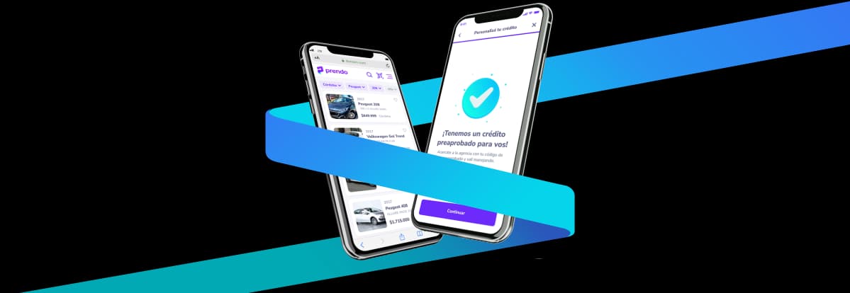Dos celulares mostrando la aplicación de prendo